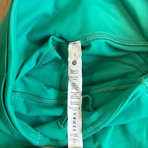 Lululemon Fast and Free High-Rise Crop 23" Maldives Green Size 2 - Picture 9 of 11